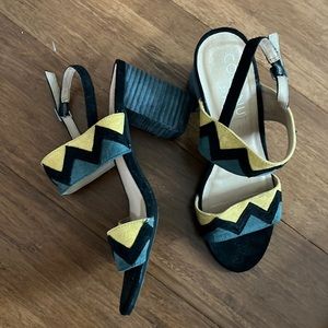 Colorful heel sandals